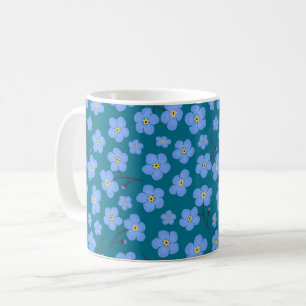 Forget me not pattern coffee mug