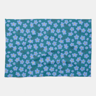 Forget me not pattern kitchen towel