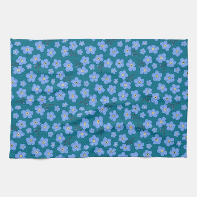 Forget me not pattern kitchen towel (Horizontal)
