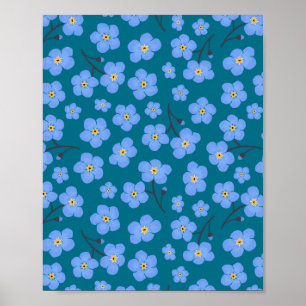 Forget me not pattern poster