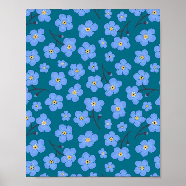 Forget me not pattern poster (Front)