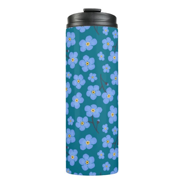 Forget me not pattern thermal tumbler (Front)