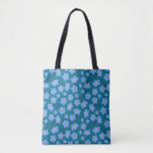 Forget me not pattern tote bag