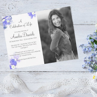 Forget-Me-Not Photo Celebration of Life Card