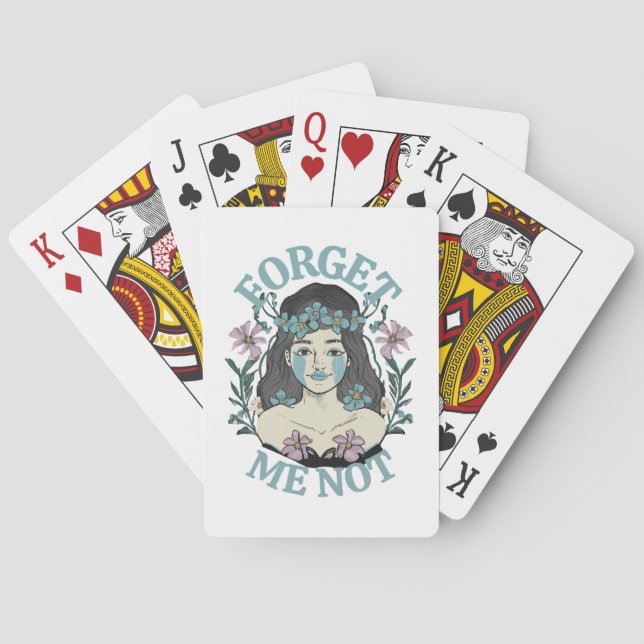 Forget Me Not Playing Cards (Back)
