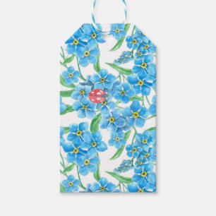 Forget me not seamless floral pattern gift tags