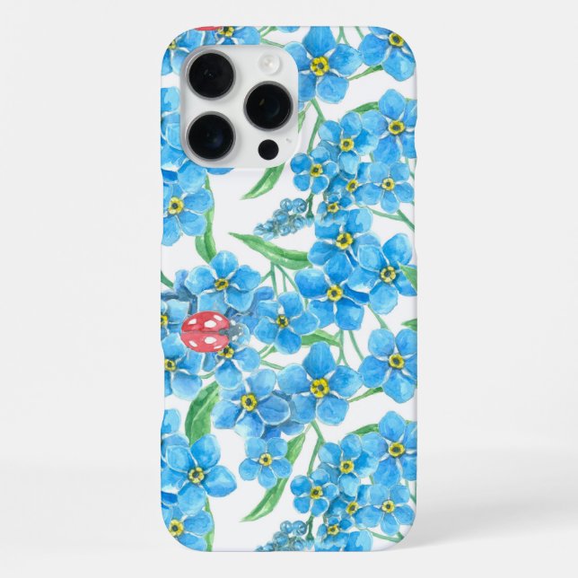 Forget me not seamless floral pattern iPhone case (Back)