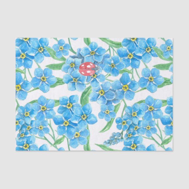 Forget me not seamless floral pattern tissue paper (Front)