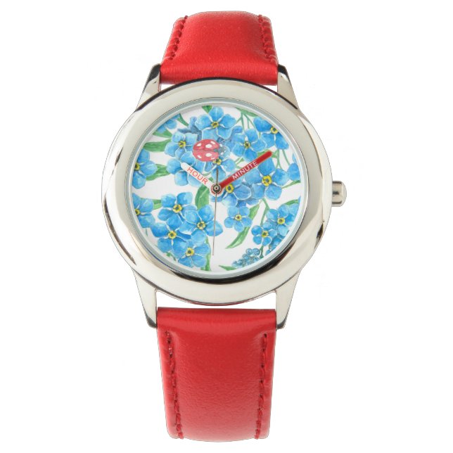 Forget me not seamless floral pattern watch (Front)