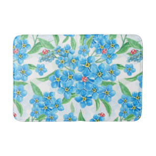 Forget me not seamless pattern bath mat
