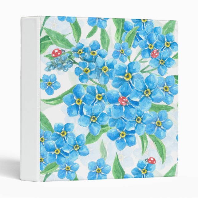 Forget me not seamless pattern binder (Front/Spine)