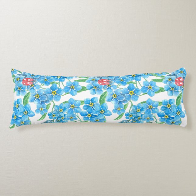 Forget me not seamless pattern body pillow (Front)