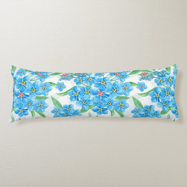 Forget me not seamless pattern body pillow (Front)