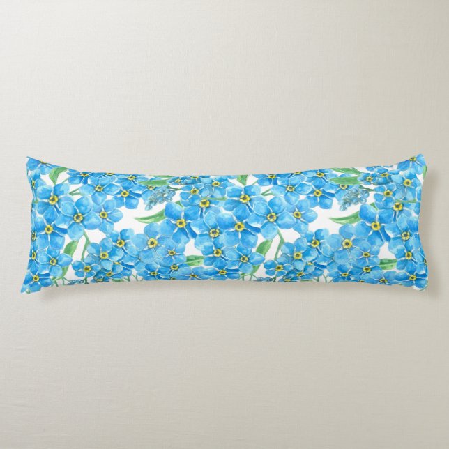 Forget me not seamless pattern body pillow (Front)