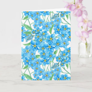 Forget me not seamless pattern card