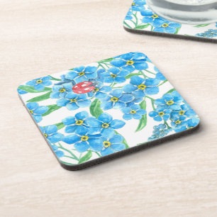 Forget me not seamless pattern coaster