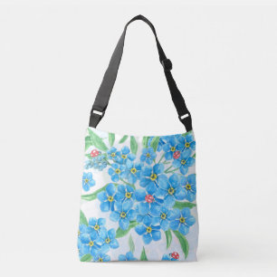 Forget me not seamless pattern crossbody bag