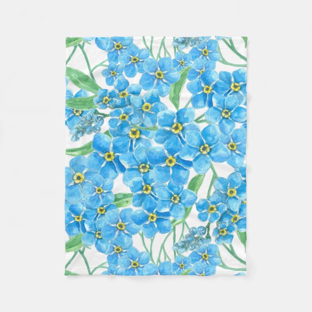 Forget me not seamless pattern fleece blanket (Front)