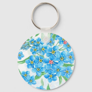 Forget me not seamless pattern keychain