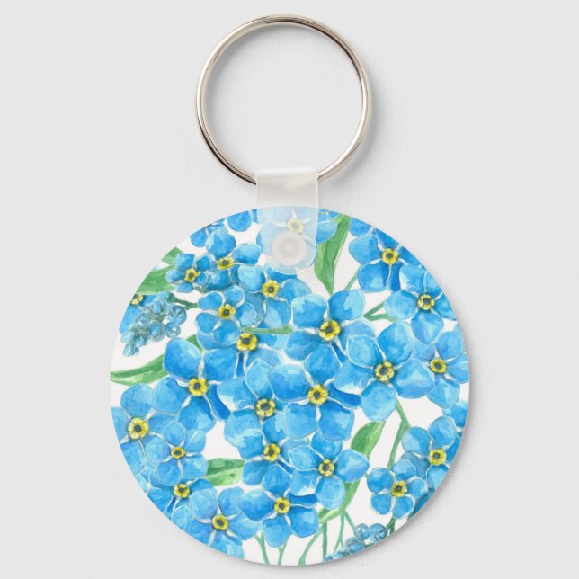 Forget me not seamless pattern keychain (Front)