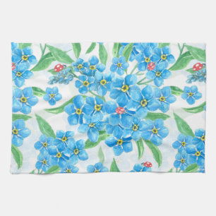 Forget me not seamless pattern kitchen towel
