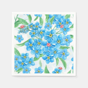 Forget me not seamless pattern napkin
