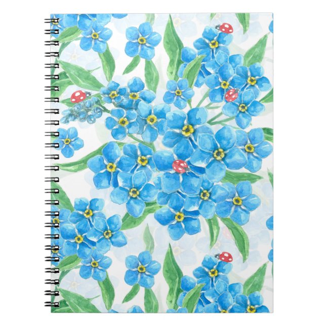 Forget me not seamless pattern notebook (Front)