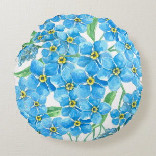 Forget me not seamless pattern round pillow