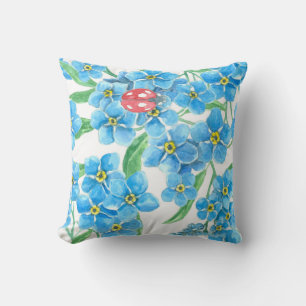 Forget me not seamless pattern throw pillow