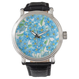 Forget me not seamless pattern watch