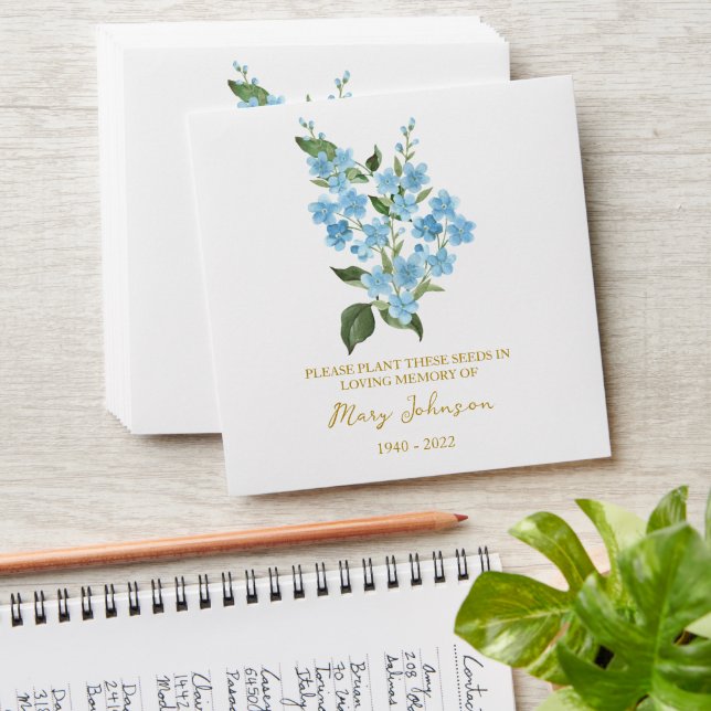 Forget me not Seed Packet  Funeral Envelope (Stacked)