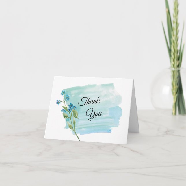 Forget Me Not Thank You Card (Front)