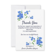 Forget Me Not Thank You Funeral Sympathy