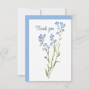 Forget me not Thank you Watercolor Garden Flower Card
