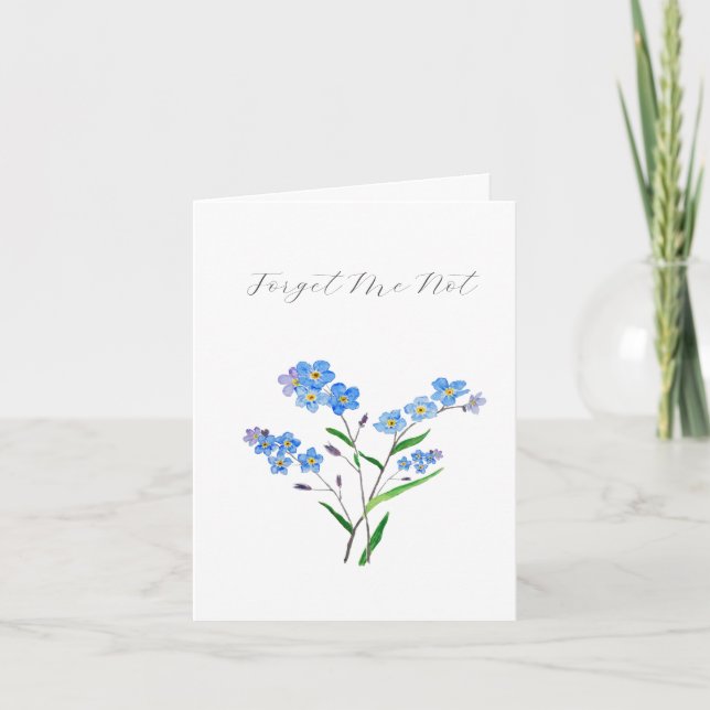 Forget me not Thinking Of You Sympathy Card 4 (Front)