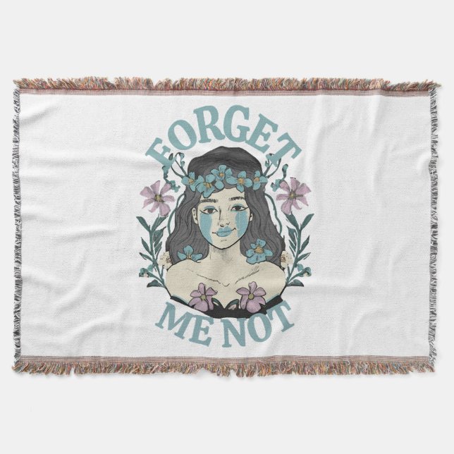 Forget Me Not Throw Blanket (Front)