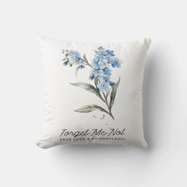 Forget Me Not - True Love And Faithfulness Throw Pillow (Front)