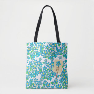 Forget Me Not Vintage Inspired Alpine Wildflower   Tote Bag