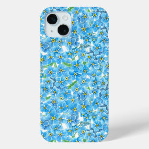 Forget me not watercolor iPhone 15 mini case