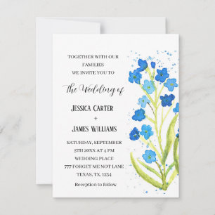 Forget Me Not Watercolor Floral Wedding Invitation
