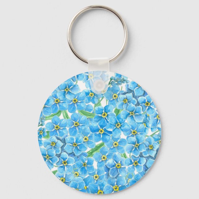 Forget me not watercolor keychain (Front)