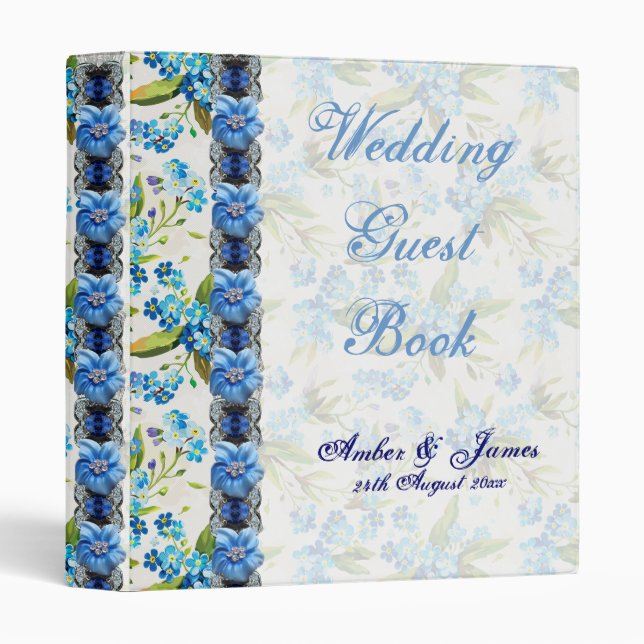 Forget Me Not Wedding Guest Book Binder (Front/Spine)