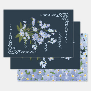 Forget me not   wrapping paper sheet