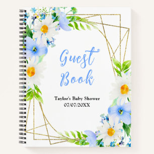 Forget-Me-Nots and Daisies Baby Shower Guest Book