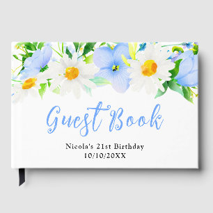Forget Me Nots and Daisies Birthday Guest Book