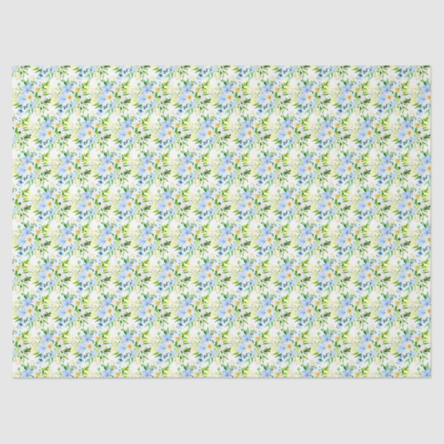 Forget-Me-Nots and Daisies Floral Tissue Paper (Front)