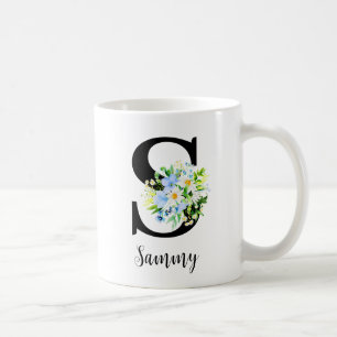 Forget-Me-Nots and Daisies Monogram Name Coffee Mug