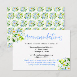 Forget-Me-Nots and Daisies Wedding Accommodations Enclosure Card