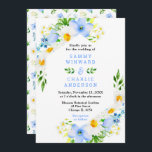 Forget Me Nots and Daisies Wedding Invitation<br><div class="desc">This fun and whimsical wedding invitation features watercolor blue forget me nots,  daisies and foliage. The text combines handwritten script and serif fonts for a stylish and modern look. This is perfect for a spring or summer rustic wedding.</div>