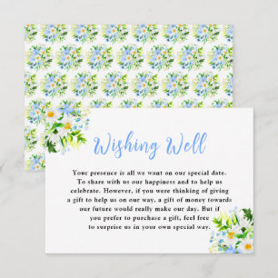 Forget-Me-Nots and Daisies Wedding Wishing Well Enclosure Card